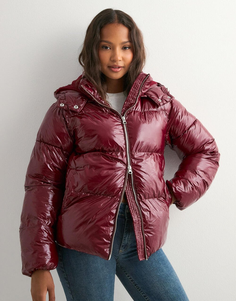 Shiné Bordeaux Puffer Jacke