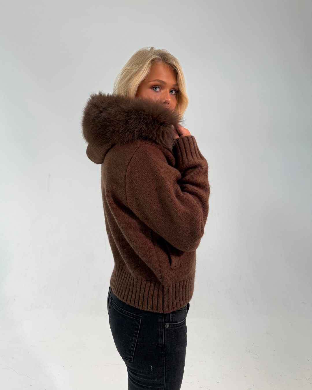 Fur Jacket  - Dark Brown
