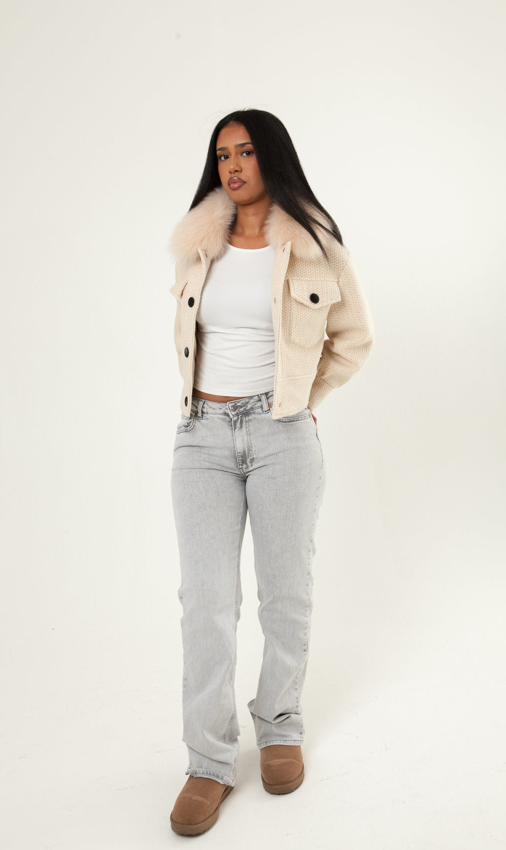 Button Up Wool Jacket - Off White