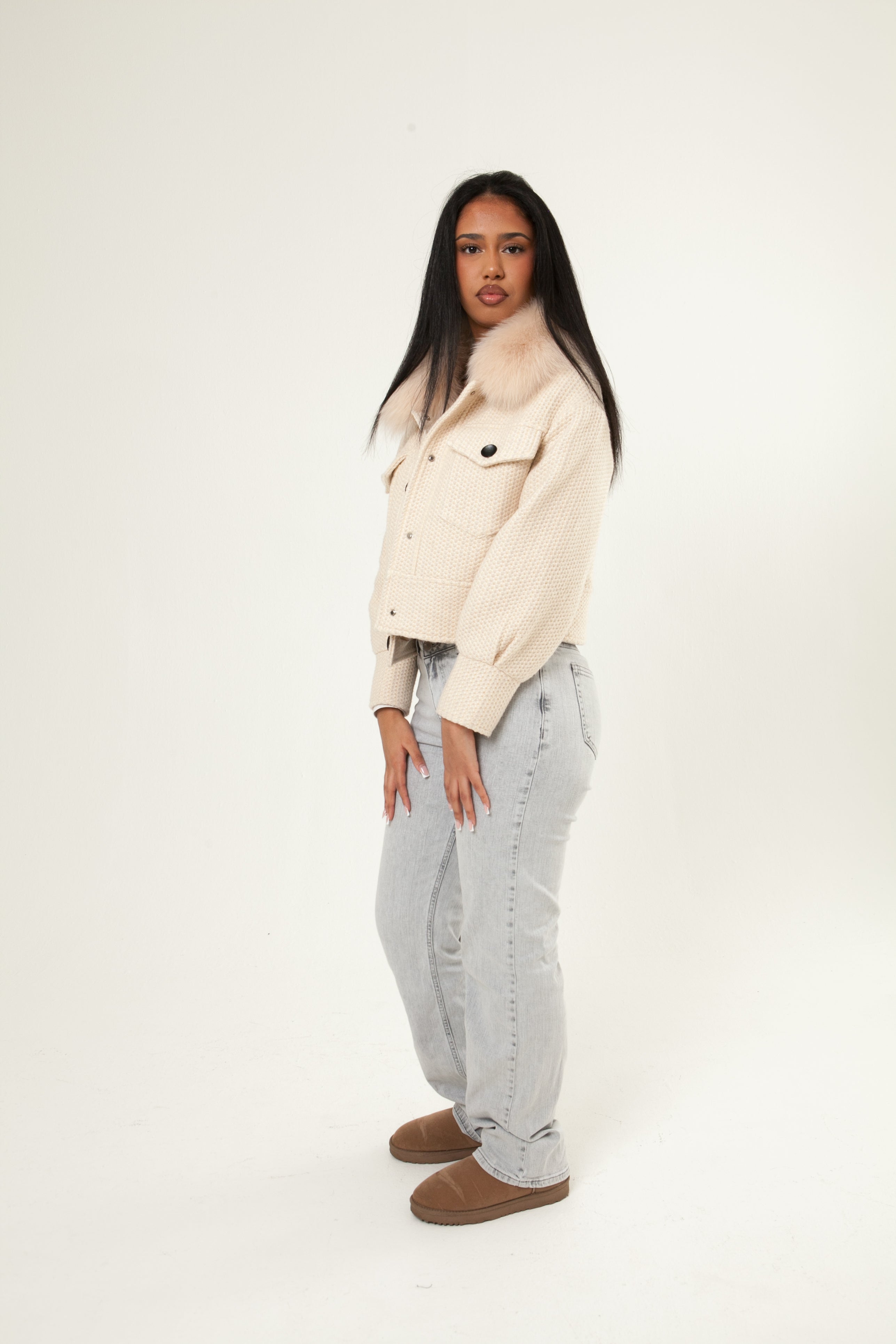 Button Up Wool Jacket - Off White