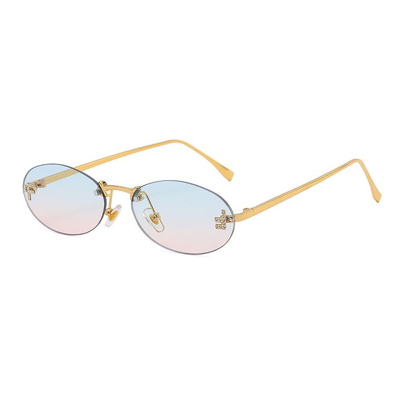 Randlose Oval Sonnenbrille