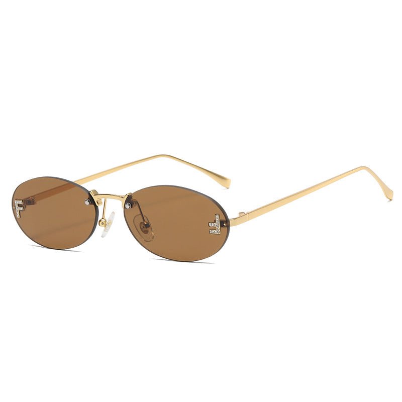 Randlose Oval Sonnenbrille