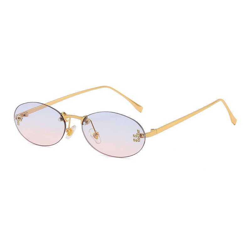 Randlose Oval Sonnenbrille