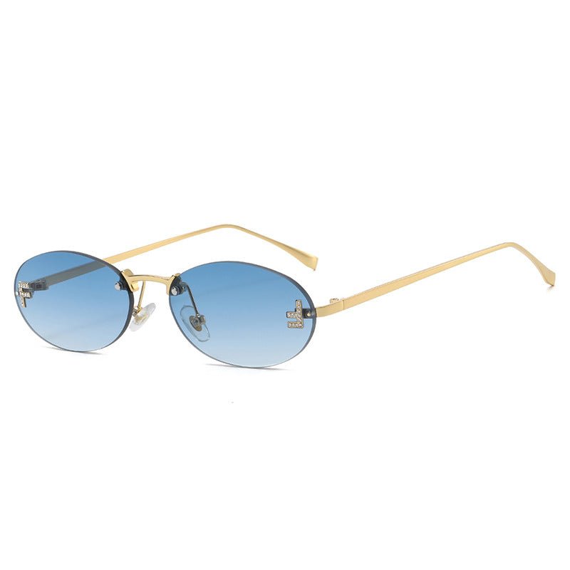 Randlose Oval Sonnenbrille