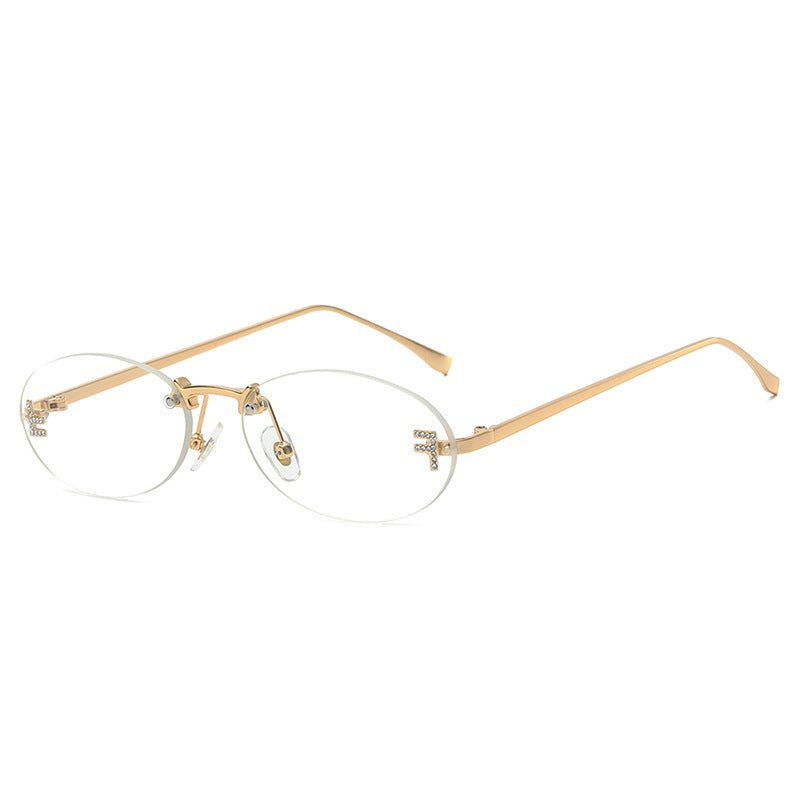 Randlose Oval Sonnenbrille