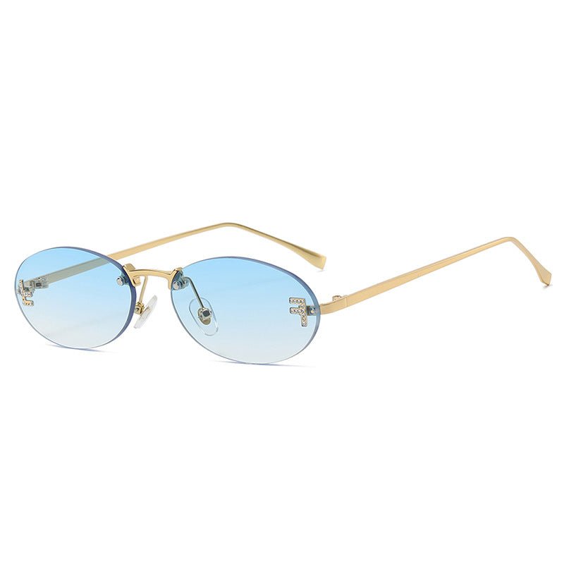 Randlose Oval Sonnenbrille