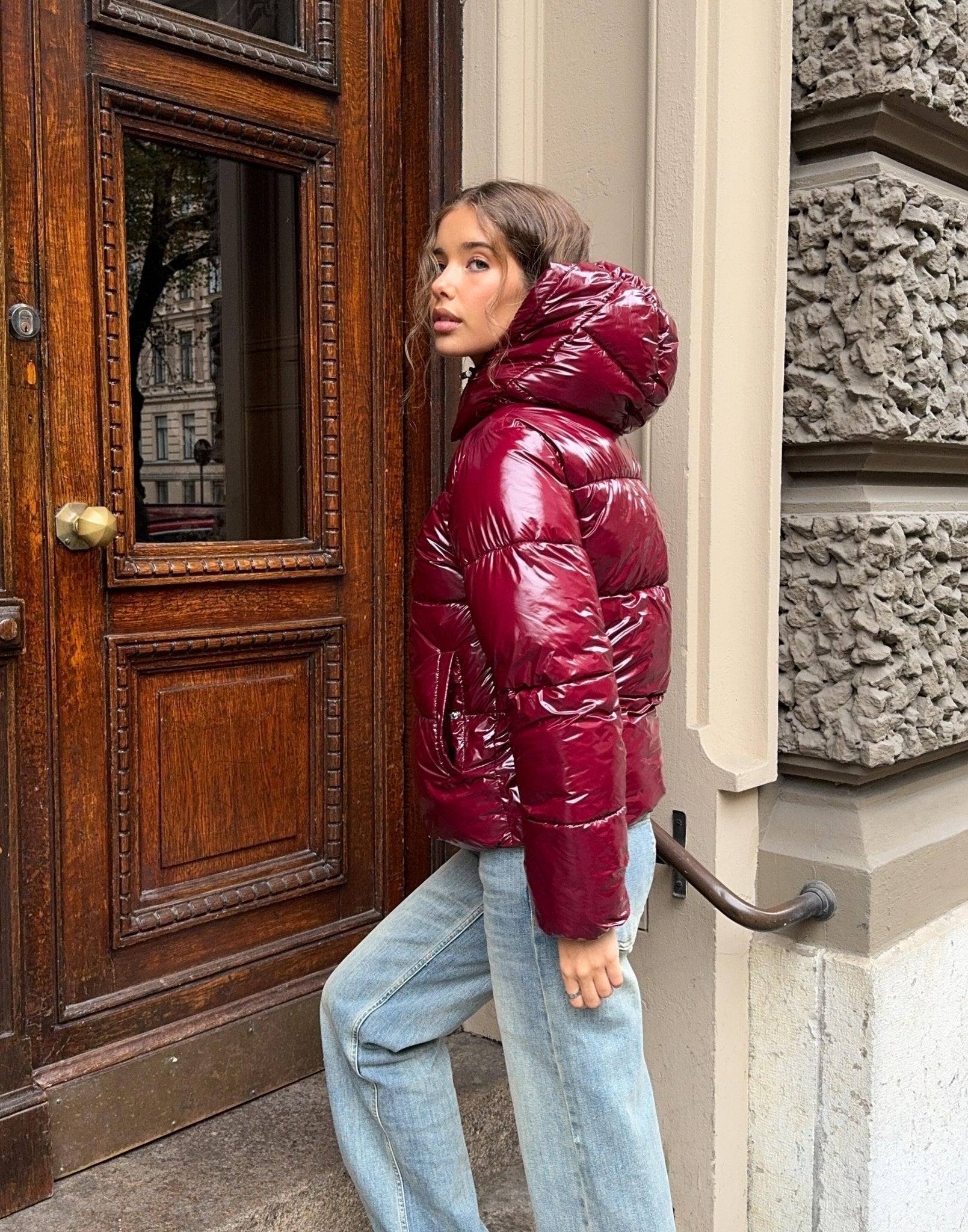 Shiné Bordeaux Puffer Jacke