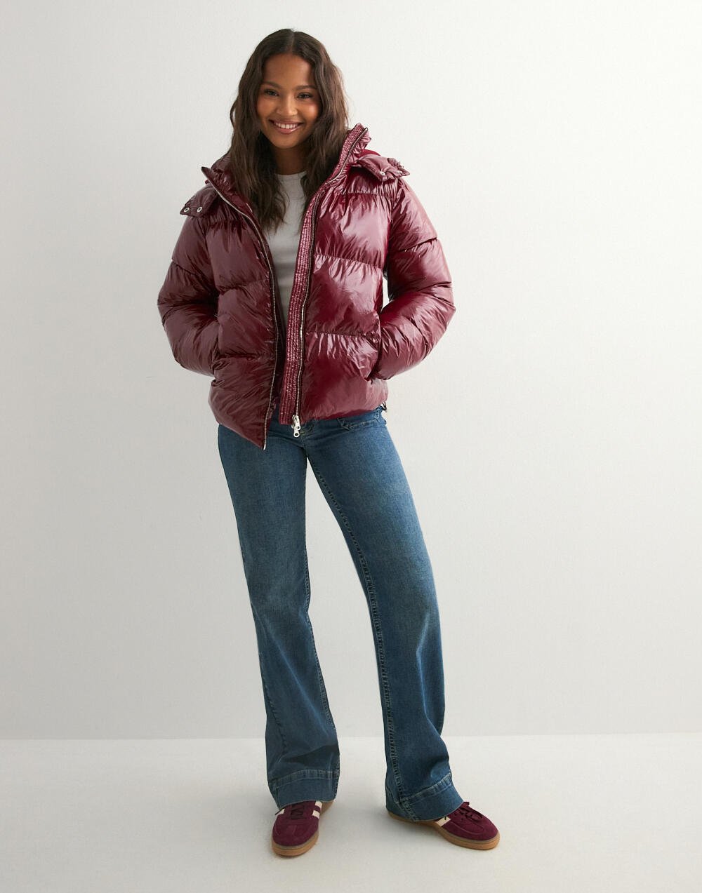Shiné Bordeaux Puffer Jacke