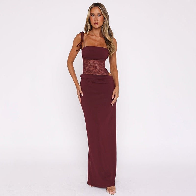 Velnoir™ Rubis Éclat Maxi Dress