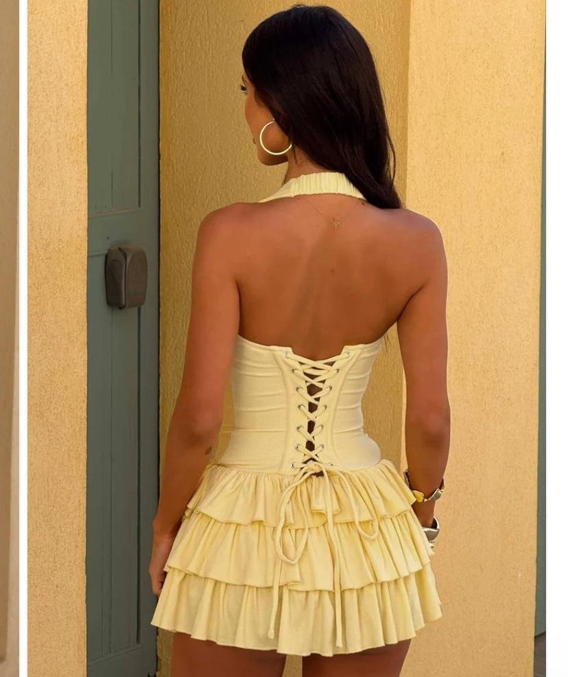 Velnoir™ Ruffle Glow Mini Dress